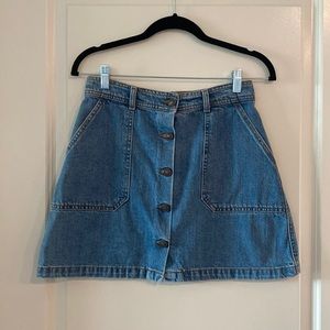 Zara Denim Skirt Women's Button Down Y2K